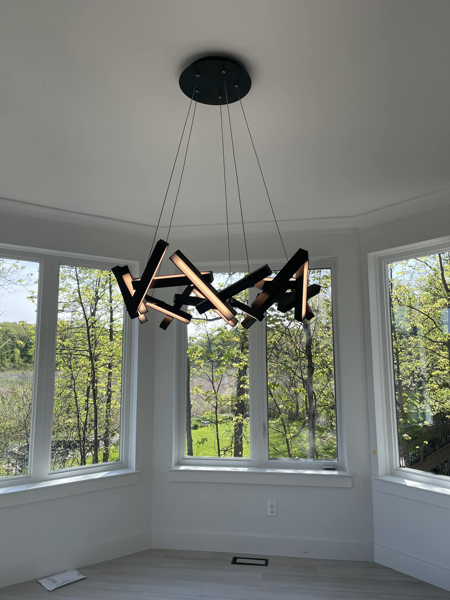 Modern Round/Linear Geometric Aluminum LED Chandelier for Dining Room/Bedroom - Image 20