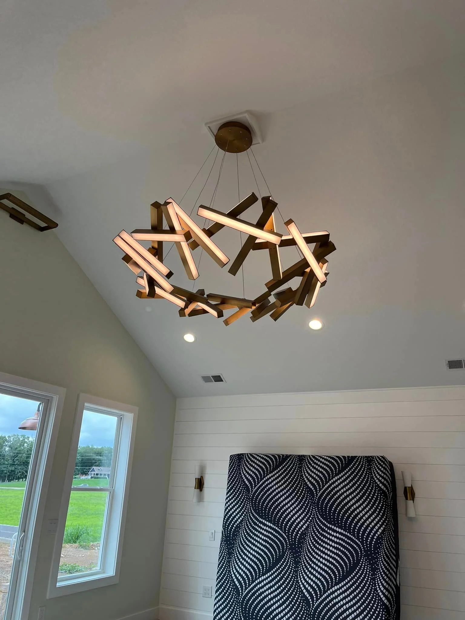 Modern Round/Linear Geometric Aluminum LED Chandelier for Dining Room/Bedroom - Image 22