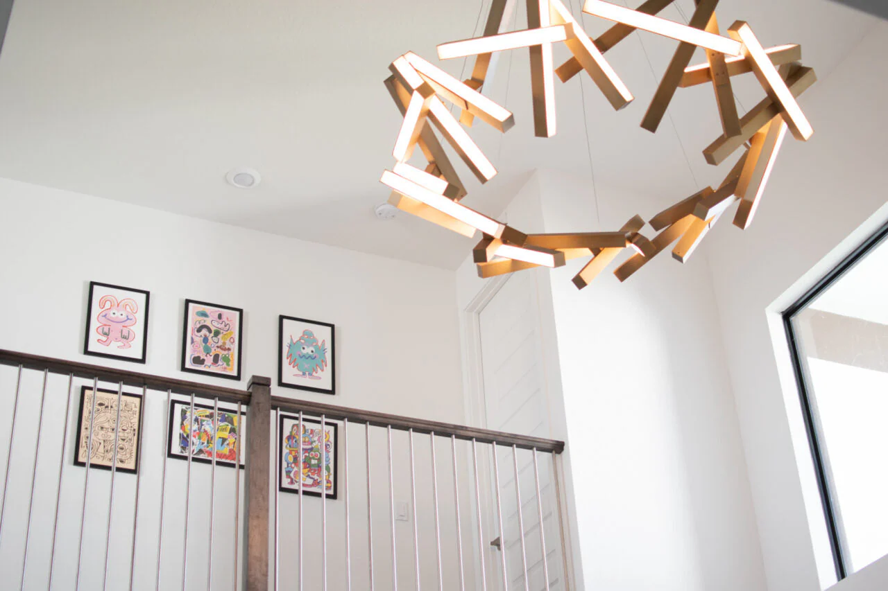 Modern Round/Linear Geometric Aluminum LED Chandelier for Dining Room/Bedroom - Image 25