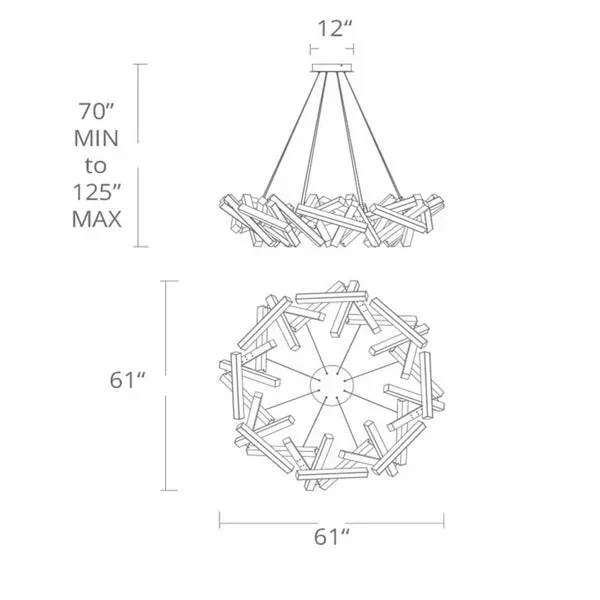 Modern Round/Linear Geometric Aluminum LED Chandelier for Dining Room/Bedroom - Image 29