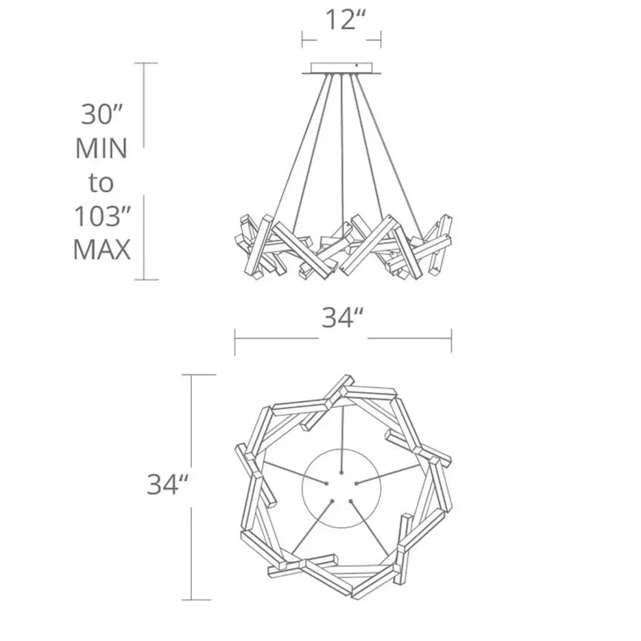 Modern Round/Linear Geometric Aluminum LED Chandelier for Dining Room/Bedroom - Image 30