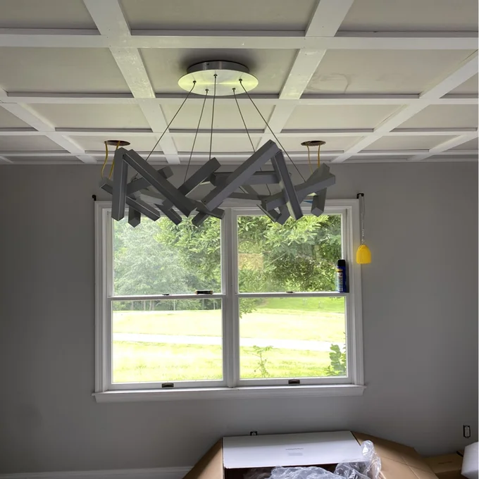 Modern Round/Linear Geometric Aluminum LED Chandelier for Dining Room/Bedroom - Image 8