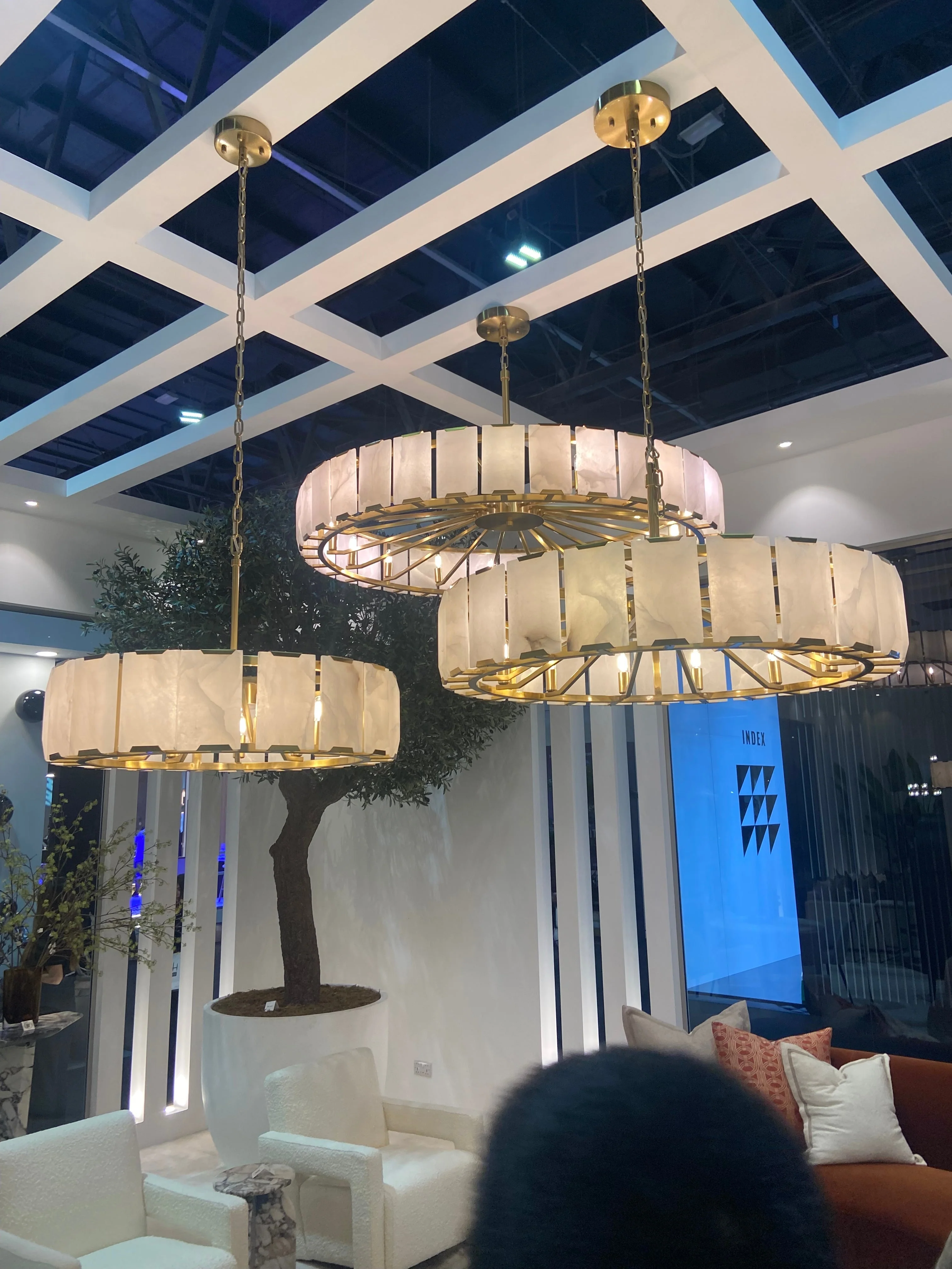 Modern Round Alabaster Chandelier for Living Room/Bedroom - Image 2