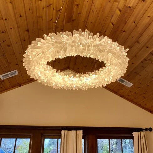 Modern Round/Oval/Linear/Square Natural Crystal Chandelier - Image 12