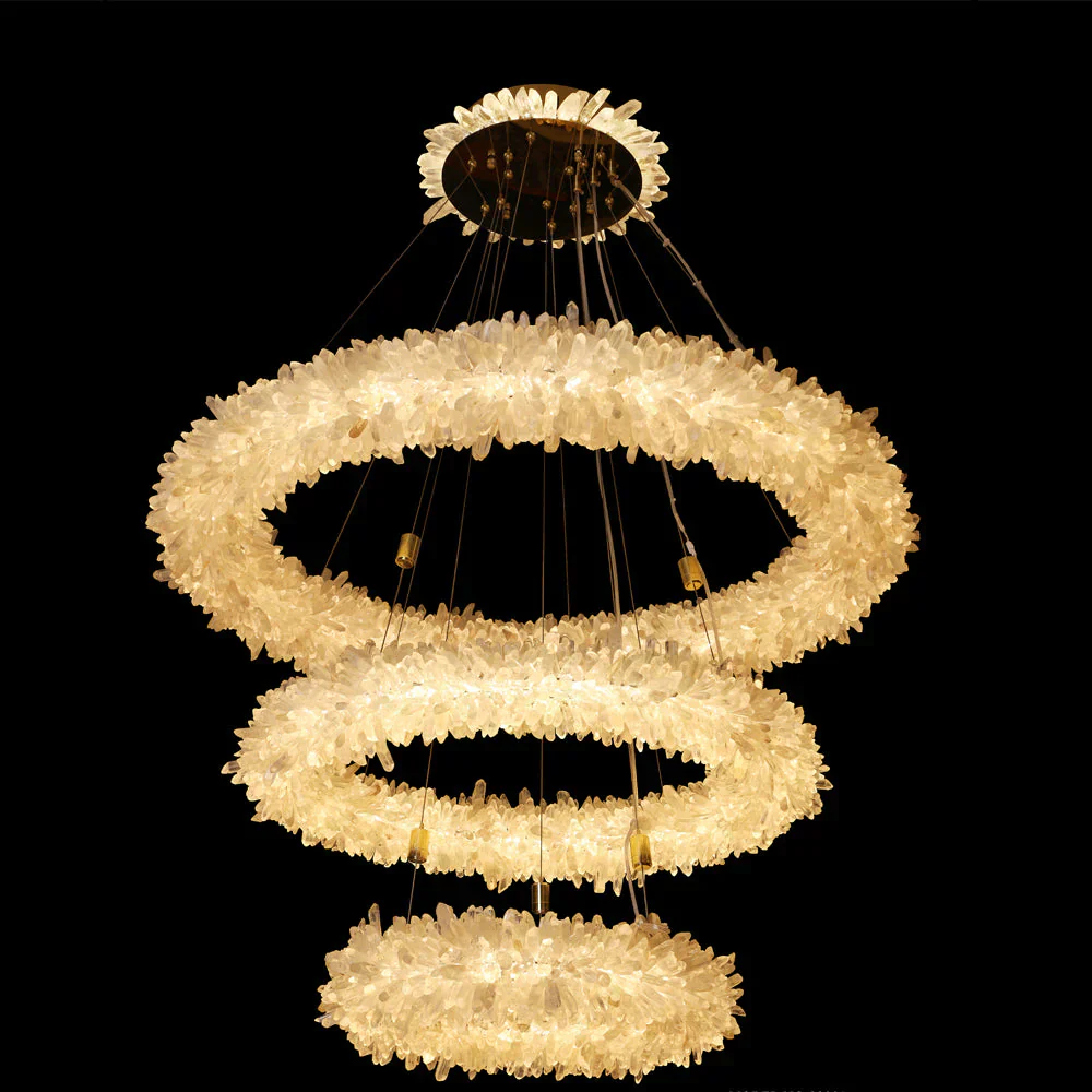 Modern Round/Oval/Linear/Square Natural Crystal Chandelier - Image 15