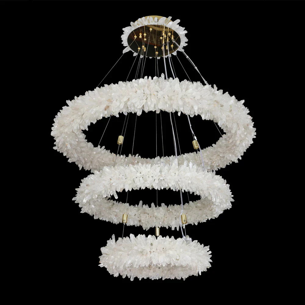 Modern Round/Oval/Linear/Square Natural Crystal Chandelier - Image 16
