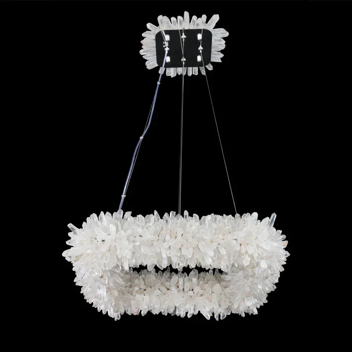 Modern Round/Oval/Linear/Square Natural Crystal Chandelier - Image 20