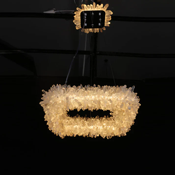 Modern Round/Oval/Linear/Square Natural Crystal Chandelier - Image 21