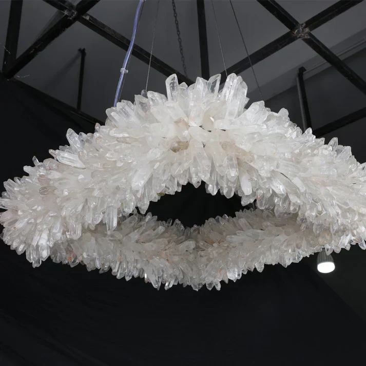 Modern Round/Oval/Linear/Square Natural Crystal Chandelier - Image 22