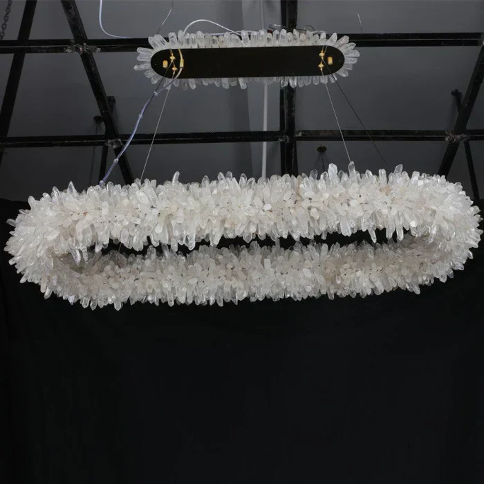 Modern Round/Oval/Linear/Square Natural Crystal Chandelier - Image 24