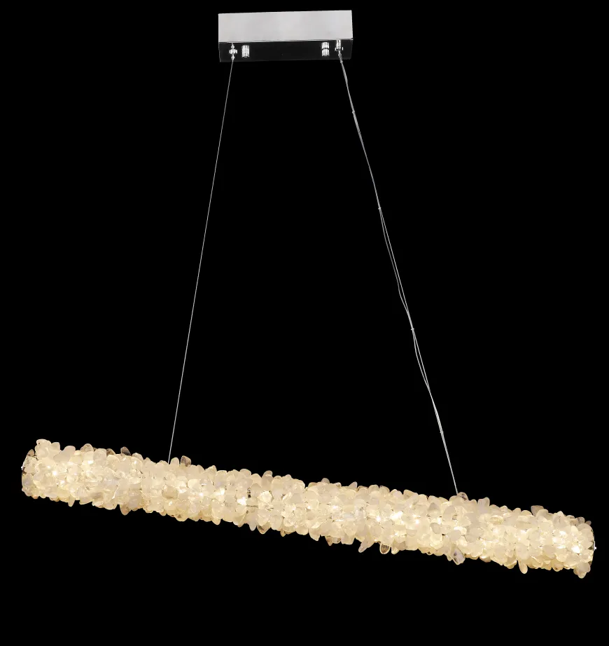 Modern Round/Oval/Linear/Square Natural Crystal Chandelier - Image 25