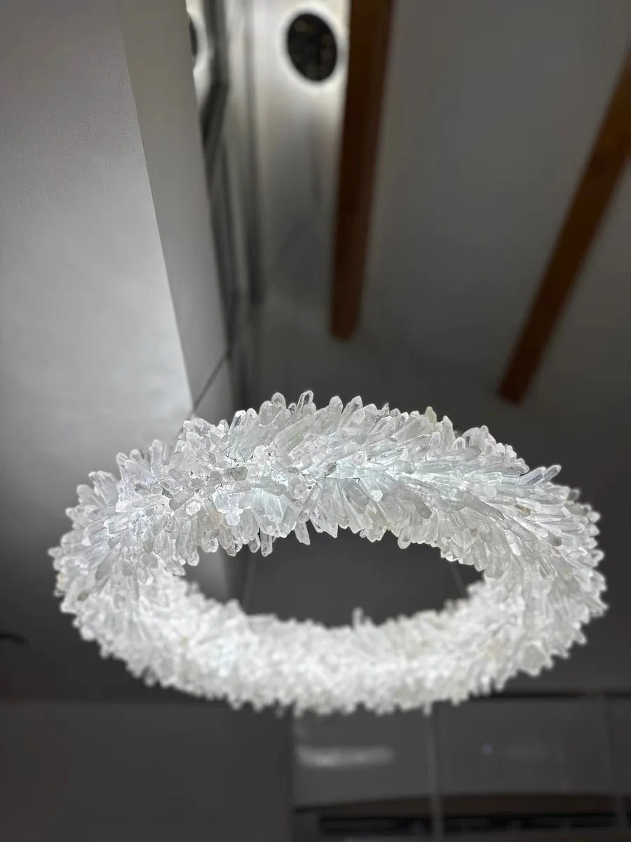 Modern Round/Oval/Linear/Square Natural Crystal Chandelier - Image 28