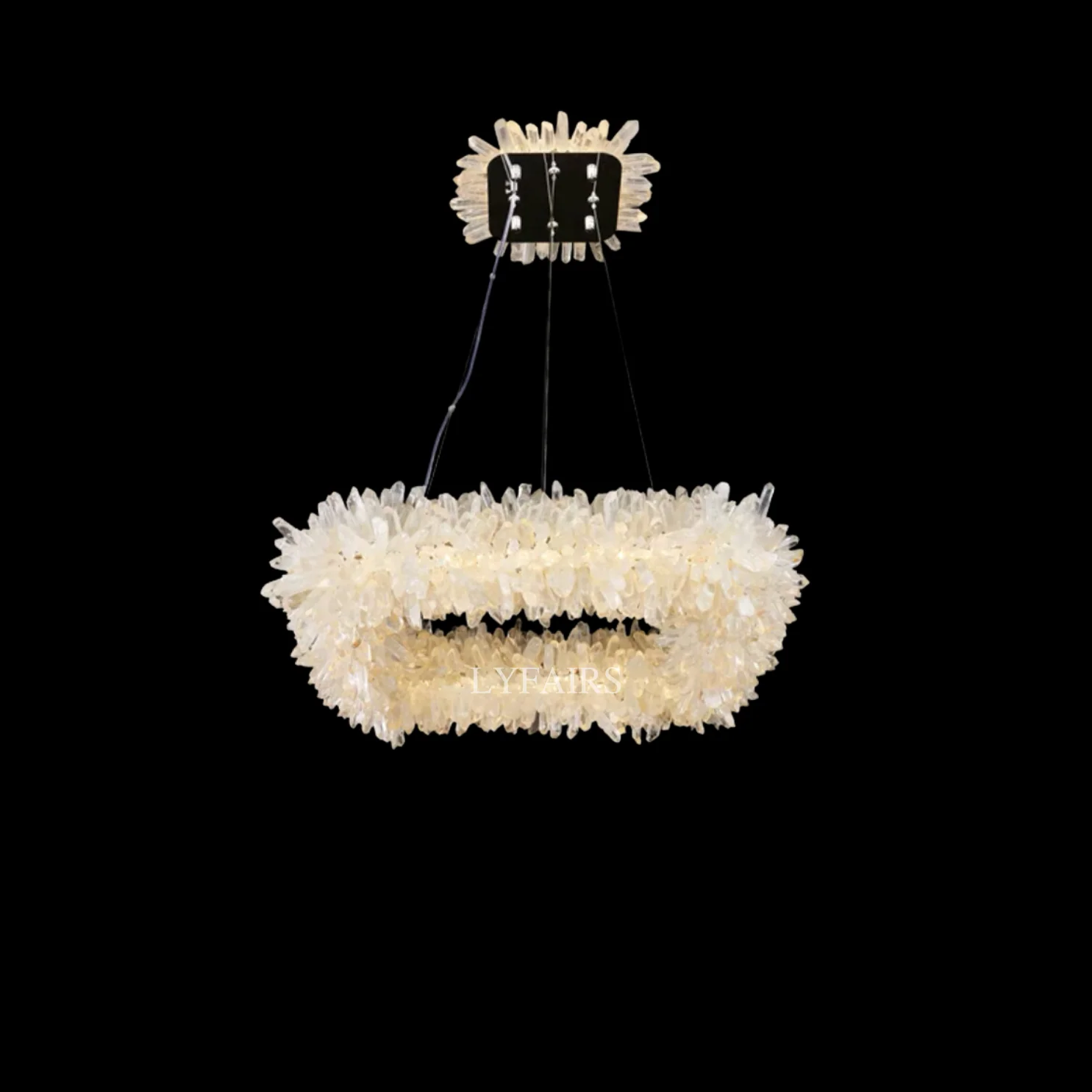 Modern Round/Oval/Linear/Square Natural Crystal Chandelier - Image 3