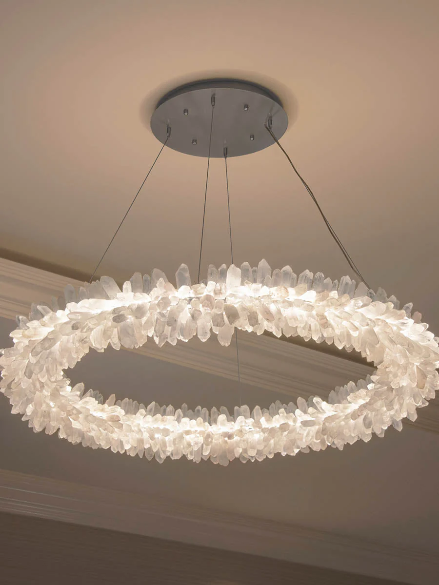Modern Round/Oval/Linear/Square Natural Crystal Chandelier - Image 34