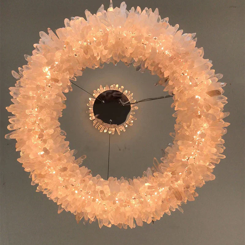 Modern Round/Oval/Linear/Square Natural Crystal Chandelier - Image 35