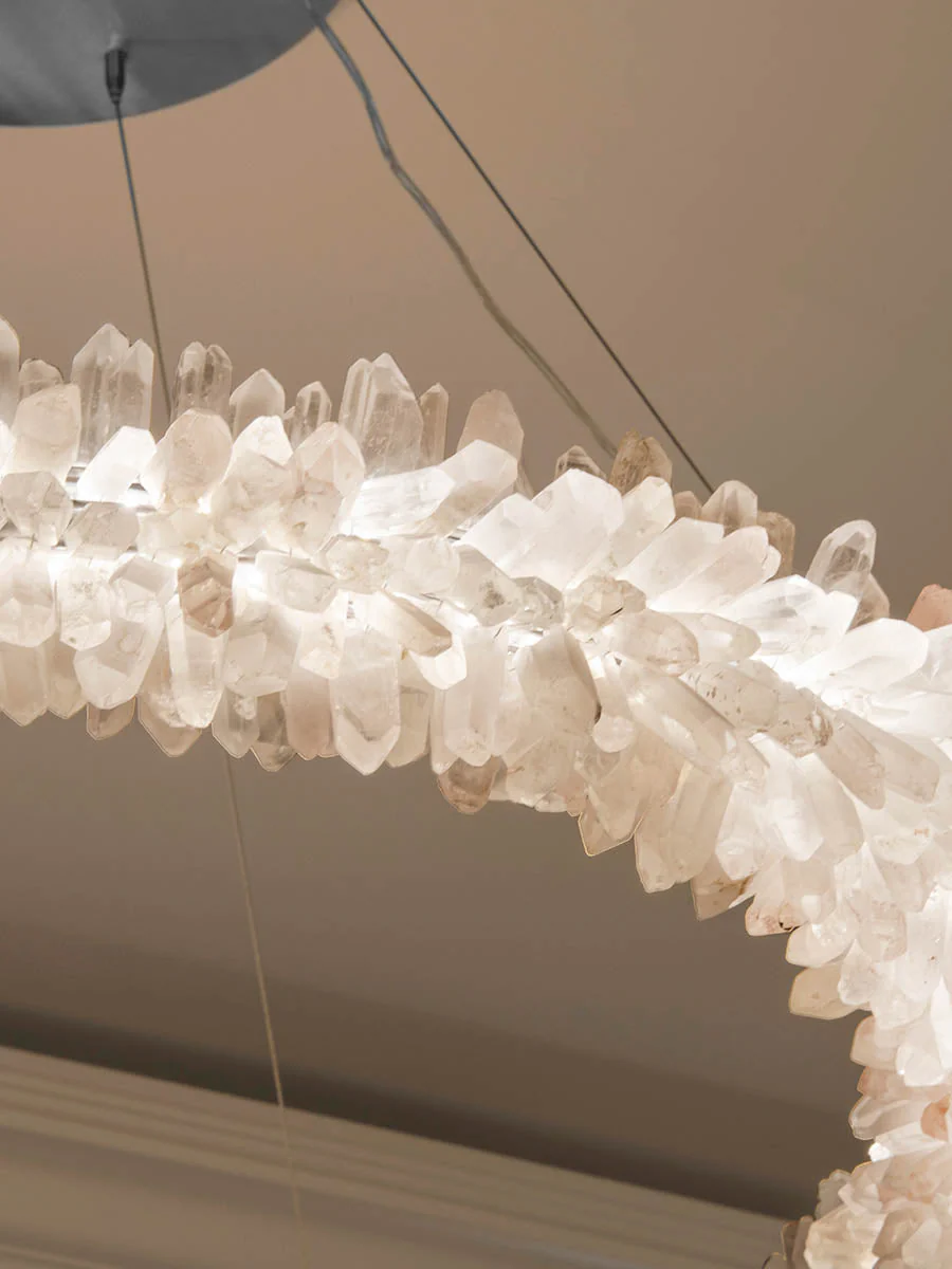 Modern Round/Oval/Linear/Square Natural Crystal Chandelier - Image 37