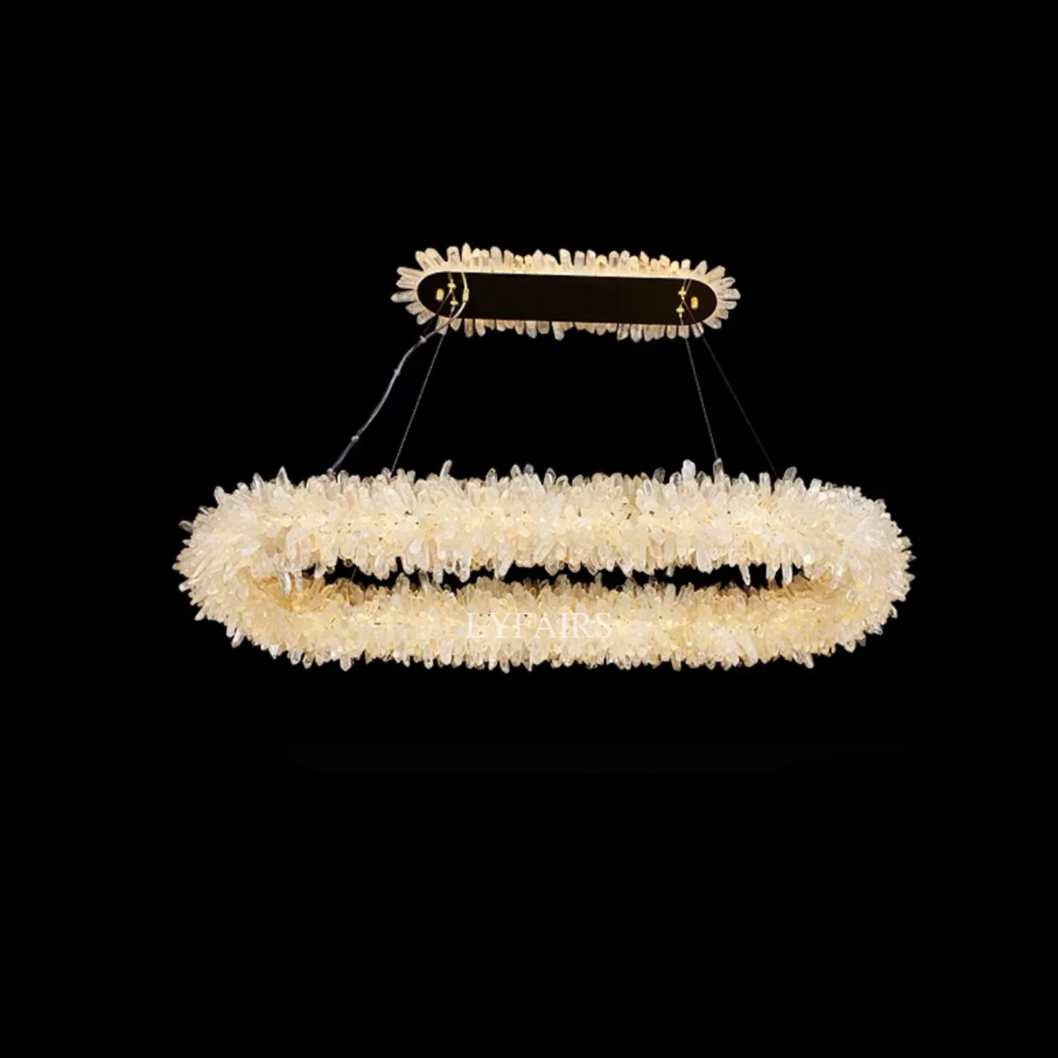 Modern Round/Oval/Linear/Square Natural Crystal Chandelier - Image 4