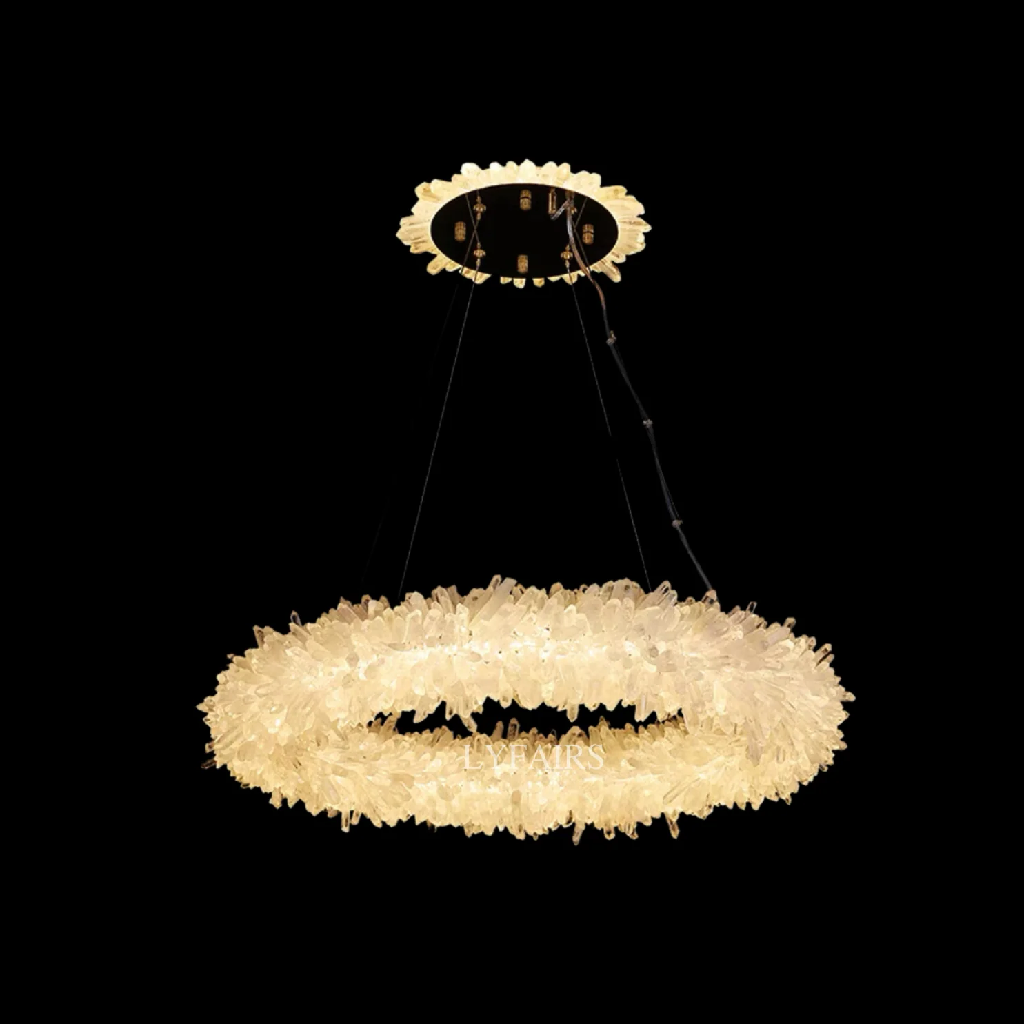 Modern Round/Oval/Linear/Square Natural Crystal Chandelier - Image 5