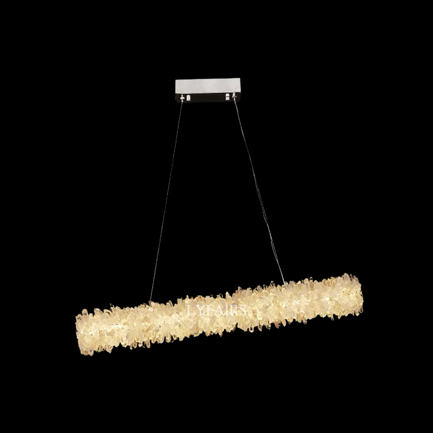 Modern Round/Oval/Linear/Square Natural Crystal Chandelier - Image 6