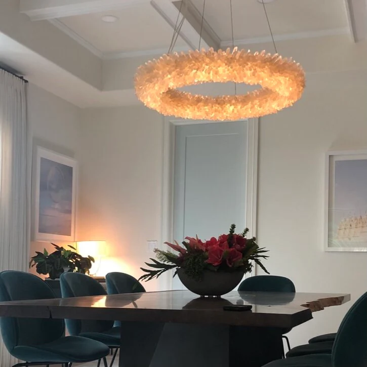 Modern Round/Oval/Linear/Square Natural Crystal Chandelier - Image 8