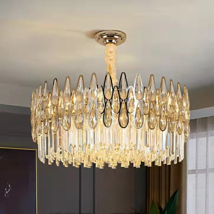 Modern Round/Rectangular Raindrop Crystal Chandelier for Low-ceiling - Image 10