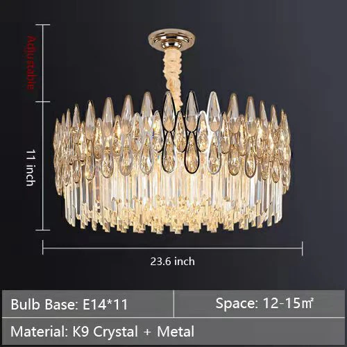 Modern Round/Rectangular Raindrop Crystal Chandelier for Low-ceiling - Image 20