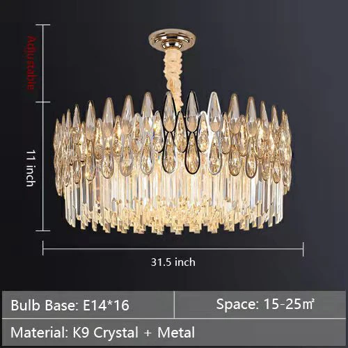 Modern Round/Rectangular Raindrop Crystal Chandelier for Low-ceiling - Image 21