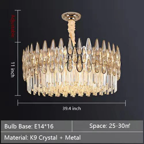 Modern Round/Rectangular Raindrop Crystal Chandelier for Low-ceiling - Image 22