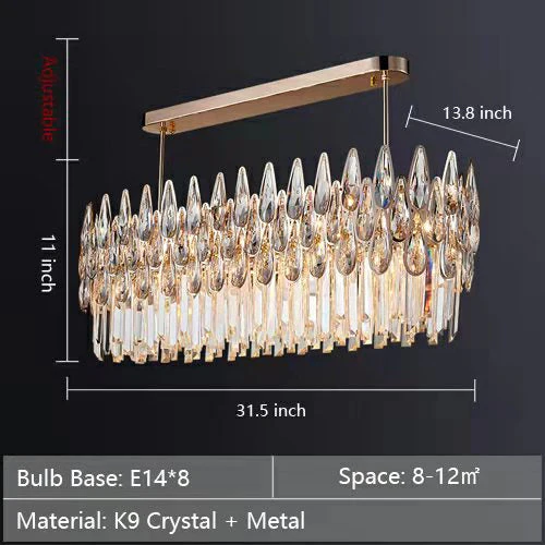 Modern Round/Rectangular Raindrop Crystal Chandelier for Low-ceiling - Image 24