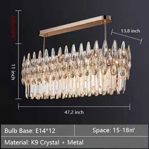 Modern Round/Rectangular Raindrop Crystal Chandelier for Low-ceiling - Image 26