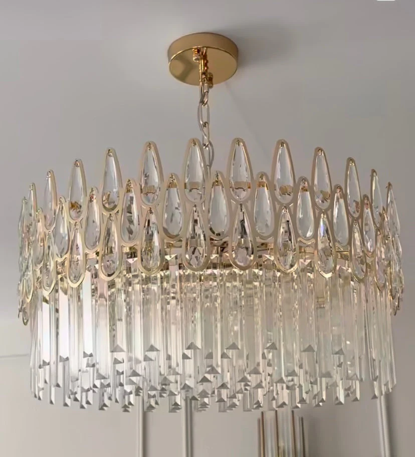 Modern Round/Rectangular Raindrop Crystal Chandelier for Low-ceiling - Image 6