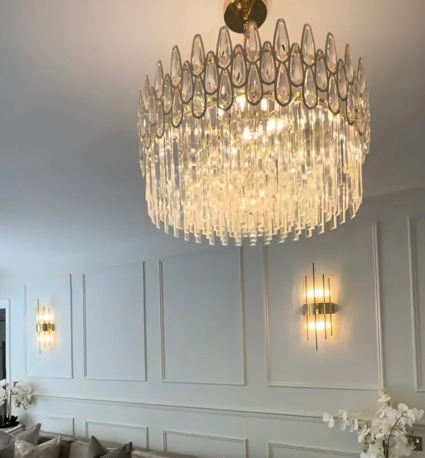 Modern Round/Rectangular Raindrop Crystal Chandelier for Low-ceiling - Image 9