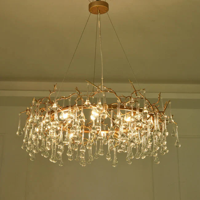 Modern Round Small Water Drop Branch Chandelier - Image 4