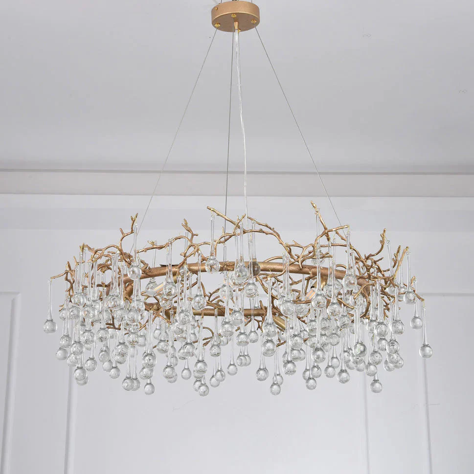 Modern Round Small Water Drop Branch Chandelier - Image 5
