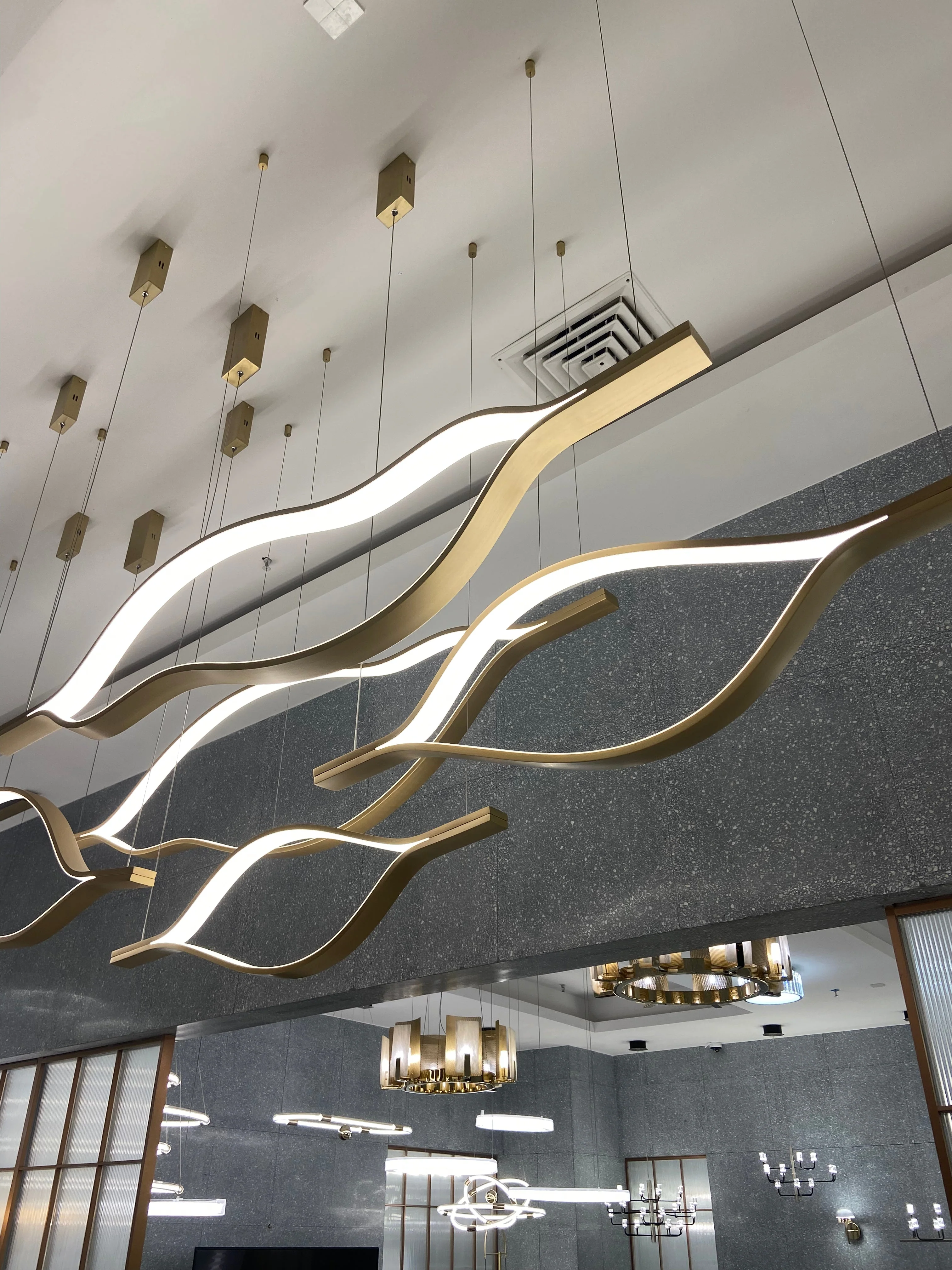 Modern Simple Brass Waving Chandelier for Living/Dining Room/Kitchen Island - Image 13