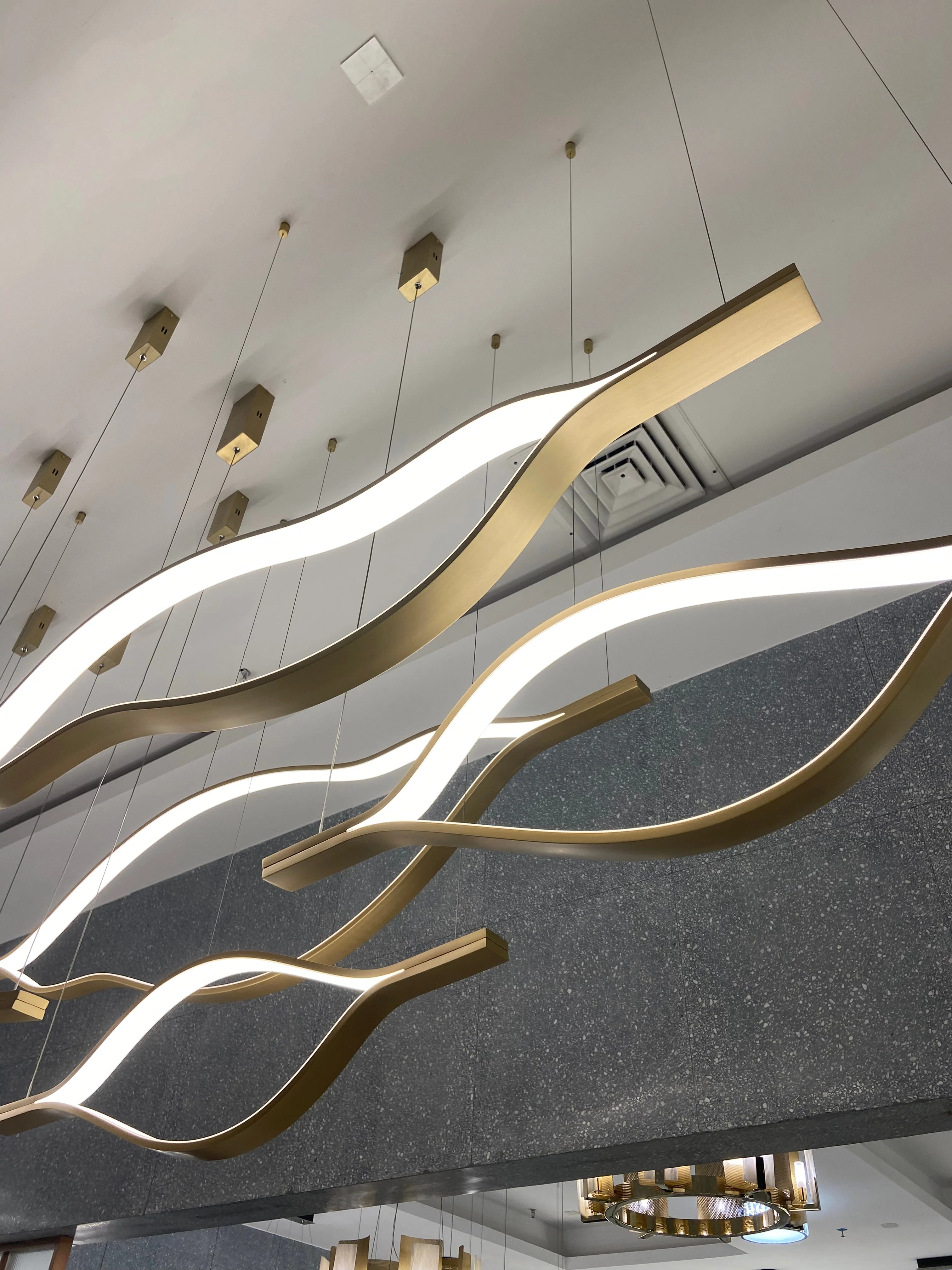 Modern Simple Brass Waving Chandelier for Living/Dining Room/Kitchen Island - Image 14