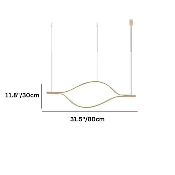 Modern Simple Brass Waving Chandelier for Living/Dining Room/Kitchen Island - Image 21