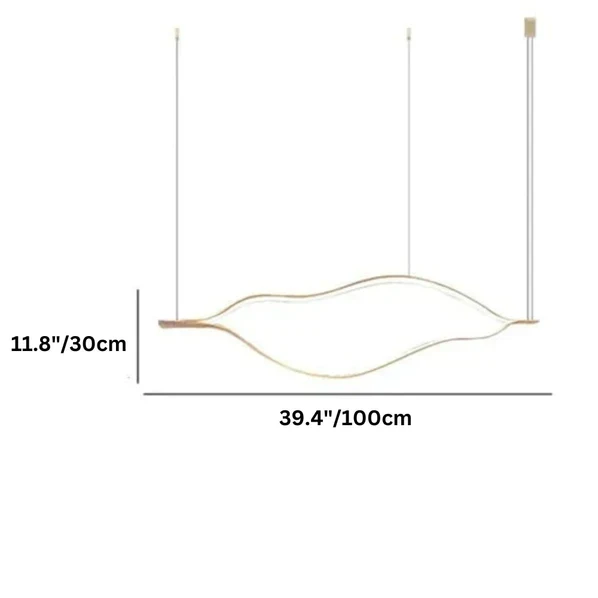 Modern Simple Brass Waving Chandelier for Living/Dining Room/Kitchen Island - Image 22