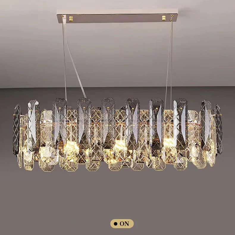 Modern Smoky Gray Crystal Chandelier Gleamy Light Fixture for Living/Dining Room/ Bedroom/ Home Office - Image 10