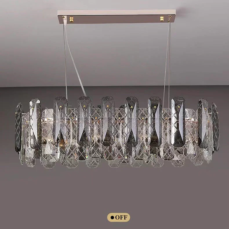 Modern Smoky Gray Crystal Chandelier Gleamy Light Fixture for Living/Dining Room/ Bedroom/ Home Office - Image 11