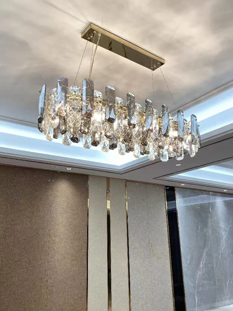 Modern Smoky Gray Crystal Chandelier Gleamy Light Fixture for Living/Dining Room/ Bedroom/ Home Office - Image 16