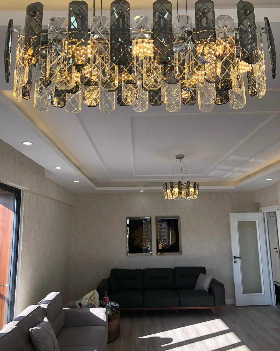 Modern Smoky Gray Crystal Chandelier Gleamy Light Fixture for Living/Dining Room/ Bedroom/ Home Office - Image 18