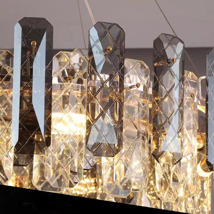 Modern Smoky Gray Crystal Chandelier Gleamy Light Fixture for Living/Dining Room/ Bedroom/ Home Office - Image 19
