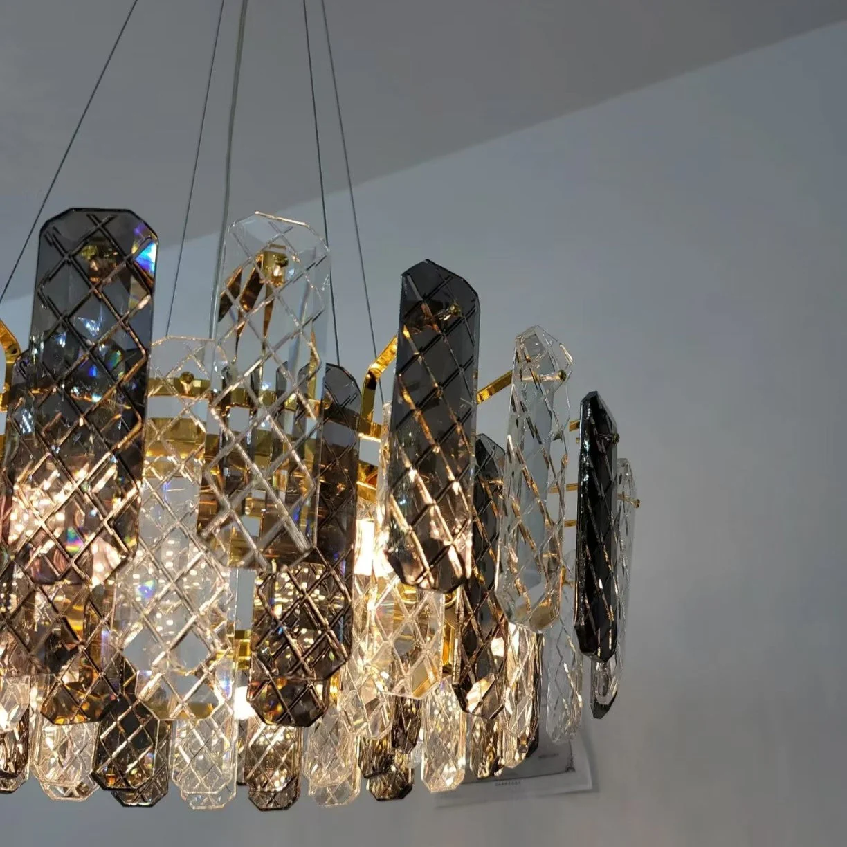 Modern Smoky Gray Crystal Chandelier Gleamy Light Fixture for Living/Dining Room/ Bedroom/ Home Office - Image 22