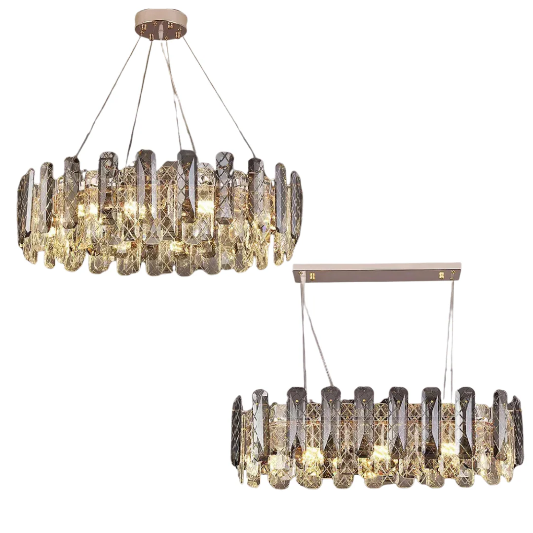 Modern Smoky Gray Crystal Chandelier Gleamy Light Fixture for Living/Dining Room/ Bedroom/ Home Office - Image 24