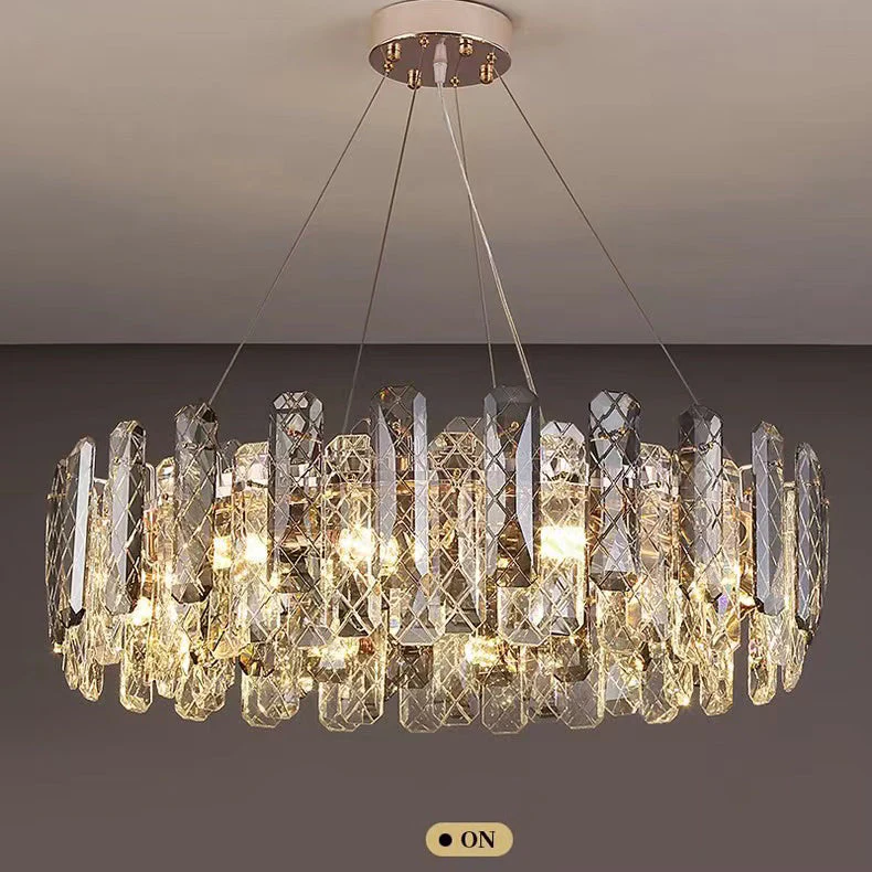 Modern Smoky Gray Crystal Chandelier Gleamy Light Fixture for Living/Dining Room/ Bedroom/ Home Office - Image 8
