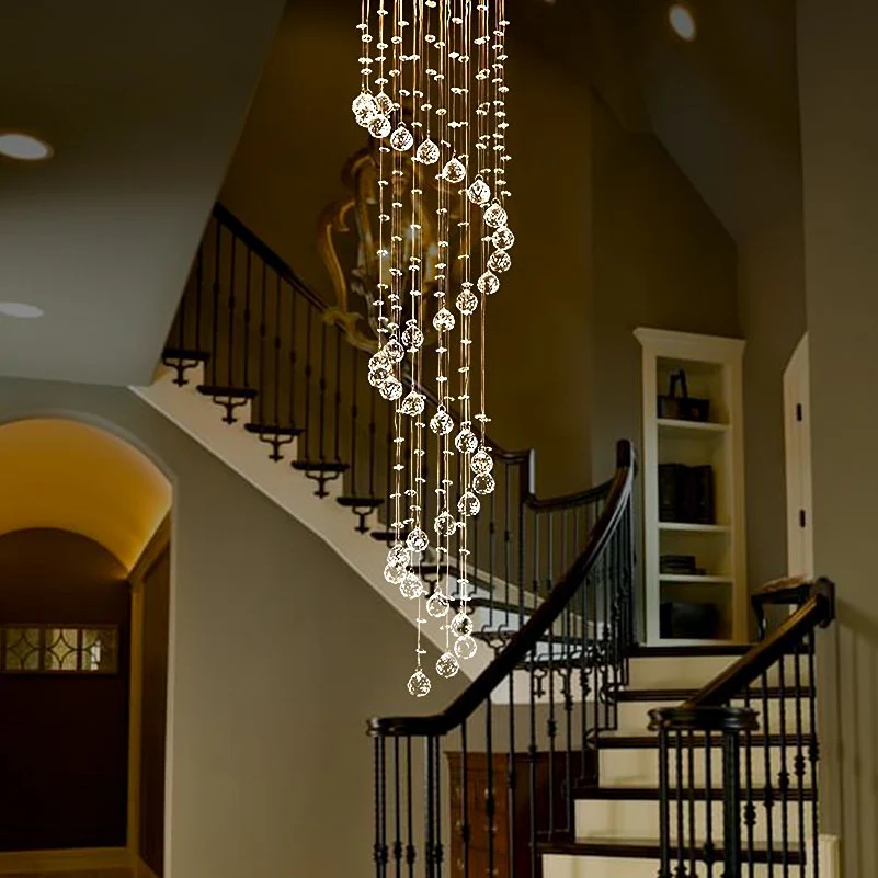Extra Large Modern Spiral Raindrop Crystal Chandelier For Entryway - Image 2
