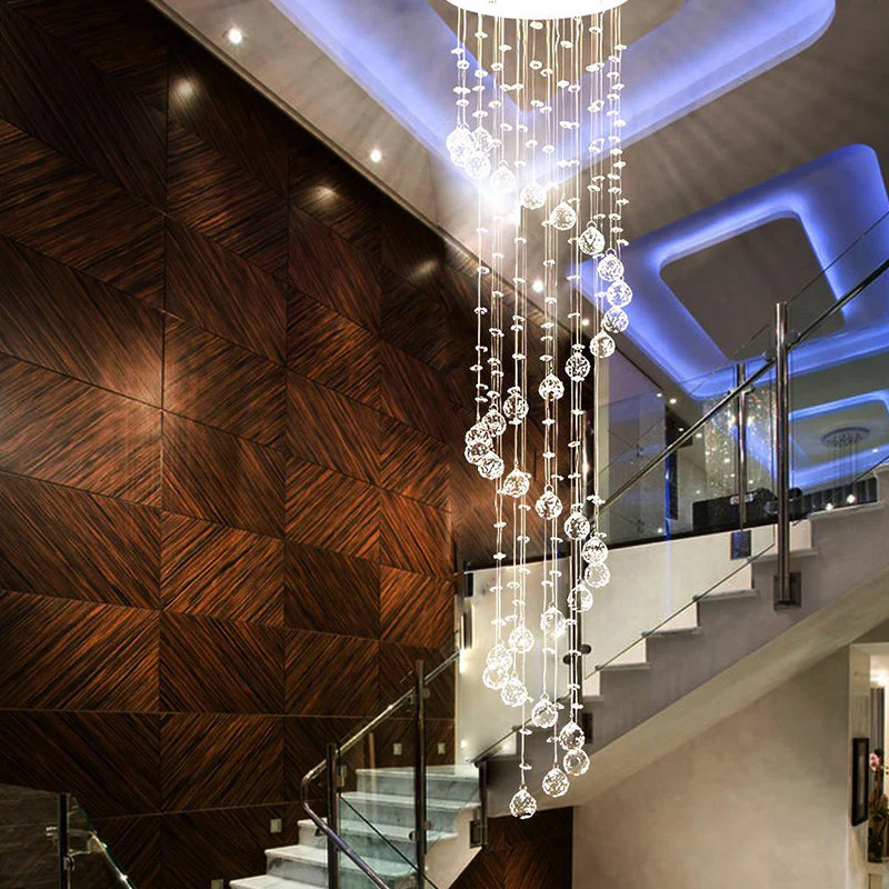 Extra Large Modern Spiral Raindrop Crystal Chandelier For Entryway - Image 3