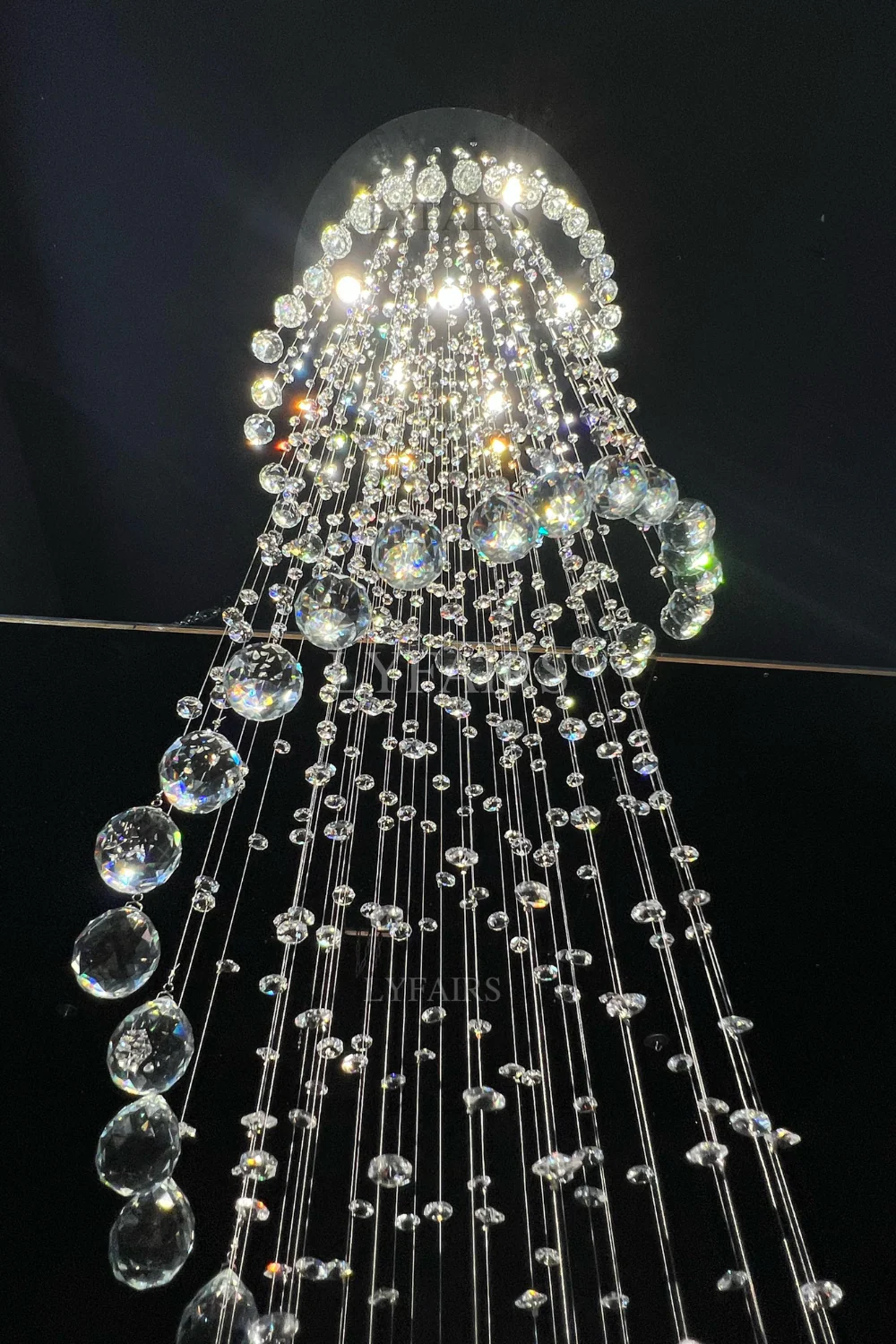 Extra Large Modern Spiral Raindrop Crystal Chandelier For Entryway - Image 6