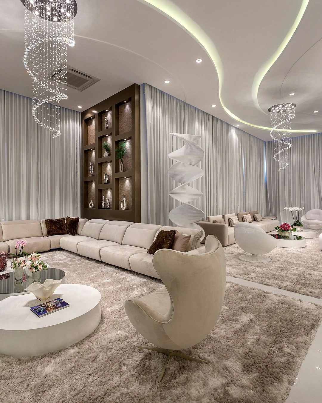 Extra Large Modern Spiral Raindrop Crystal Chandelier For Entryway - Image 7